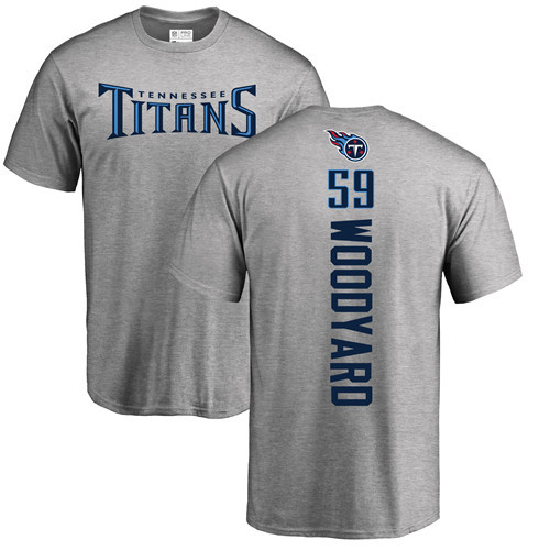 Tennessee Titans Men Ash Wesley Woodyard Backer NFL Football #59 T Shirt